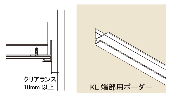 端部用ボーダー（オプション）を使用した場合